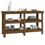 vidaXL Banc de travail Marron miel 142 5x50x80 cm Bois de pin massif