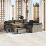 vidaXL Ensemble de canapé de jardin 13 Pièces Gris 100 x 100 x 71 cm