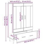 vidaXL Haut Armoire Chêne noir 69 5 x 31 x 115 cm Bois d'ingénierie