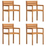 vidaXL Chaises de jardin 4 pièces 50x53x80 cm Bois massif Acacia
