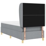 Lit Box Spring vidaXL avec matelas Gris clair 100x200 cm Tissu