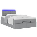 vidaXL Lit ottoman avec matelas gris clair 120x200 cm tissu