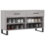vidaXL Banc à chaussures sonoma gris 102x35x55 cm bois d'ingénierie