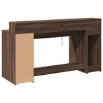 vidaXL Bureau et lumières LED chêne marron bois d'ingénierie