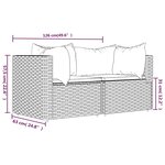 vidaXL Canapés d'angle de jardin et coussins2Pièces marron résine tressée