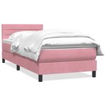 vidaXL Sommier à lattes de lit avec matelas rose 90x210 cm velours
