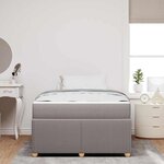 vidaXL Cadre de lit avec matelas Taupe 120 x 190 cm tissu