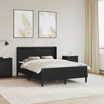 vidaXL Cadre de lit avec matelas Noir 160 x 200 cm Simili cuir