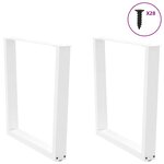 vidaXL Pieds de table à manger en forme de V  2 pièces  blanc  80 x (72-73 3) cm  acier