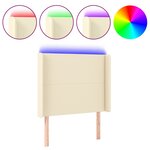vidaXL Tête de lit à LED Crème 103x16x118/128 cm Similicuir