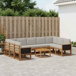 vidaXL Ensemble de canapés d'extérieur 10 Pièces Naturel et gris clair