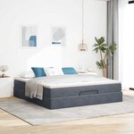 VidaXL Cadre de lit ottoman avec matelas gris foncé 160x200 cm velours