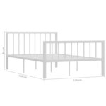 vidaXL Cadre de lit sans matelas blanc métal 120x200 cm