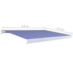 vidaXL Store à cassette motorisé 350x250 cm Bleu et blanc
