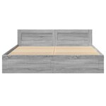 vidaXL Cadre de lit tête de lit sans matelas sonoma gris 200x200 cm