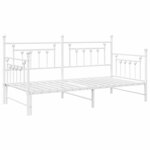 Lit daybed vidaXL avec lit gigogne blanc 90x190 cm en acier