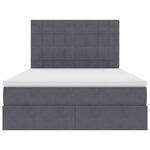 vidaXL Lit avec rangement et LED Gris foncé 140 x 200 cm Velours