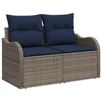vidaXL Ensemble de canapé de jardin 8 Pièces Gris polyrotin
