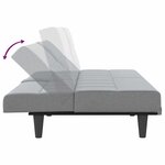 vidaXL Canapé-lit avec porte-gobelets gris clair tissu