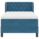Lit box spring vidaXL avec matelas bleu foncé 100x200 cm en velours