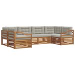 vidaXL Ensemble de canapés d'extérieur 6 Pièces Gris Naturel et Clair