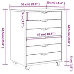 vidaXL Armoire roulante avec tiroirs MOSS blanc bois de pin solide