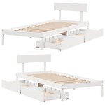 vidaXL Cadre de lit sans matelas blanc 100x200 cm bois de pin massif