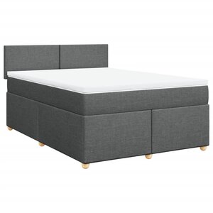 vidaXL Sommier à lattes de lit avec matelas Gris foncé 160x200cm Tissu