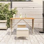 vidaXL Table de jardin avec dessus en bois d'acacia beige 105x75x72 cm