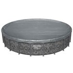 Bestway Couverture de piscine 1 Ø6 10 m Rond Polyester Gris for