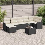 vidaXL Ensemble de canapé de jardin 8 Pièces Noir et blanc Poly rotin