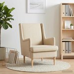 vidaXL Fauteuil Crème Tissu