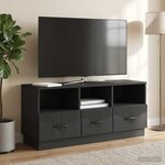 vidaXL Meuble TV avec tiroir Noir 102 x 34 5 x 47 cm Bois d'ingénierie
