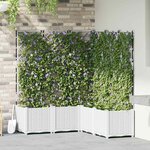 vidaXL Bac à fleurs avec Treillis 5 Pièces Blanc 120 x 120 x 143 cm PP
