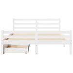 vidaXL Cadre de lit sans matelas blanc 150x200 cm bois de pin massif
