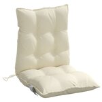 vidaXL Coussins de chaise à dossier bas lot de 6 crème tissu oxford