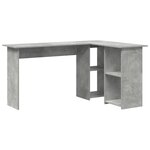 vidaXL Bureau gris béton Gris béton Panneau de particules Bureau d'ordi