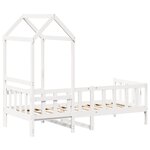 vidaXL Lit de jour avec toit sans matelas blanc 80x200 cm bois massif
