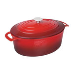 Grande cocotte ovale rouge en fonte vogue 6 l -  - fonteoui 230x125mm