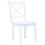 vidaXL Chaises à manger lot de 6 blanc bois d'hévéa massif