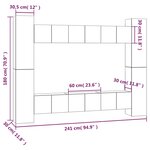 vidaXL Ensemble de meubles TV 10 Pièces Sonoma gris Bois d'ingénierie