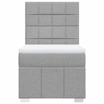 vidaXL Sommier à lattes de lit et matelas Gris clair 90x190 cm Tissu