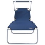 vidaXL Transat 2-personne 2 Pièces Bleu 58 x 188 x 77cm tissu