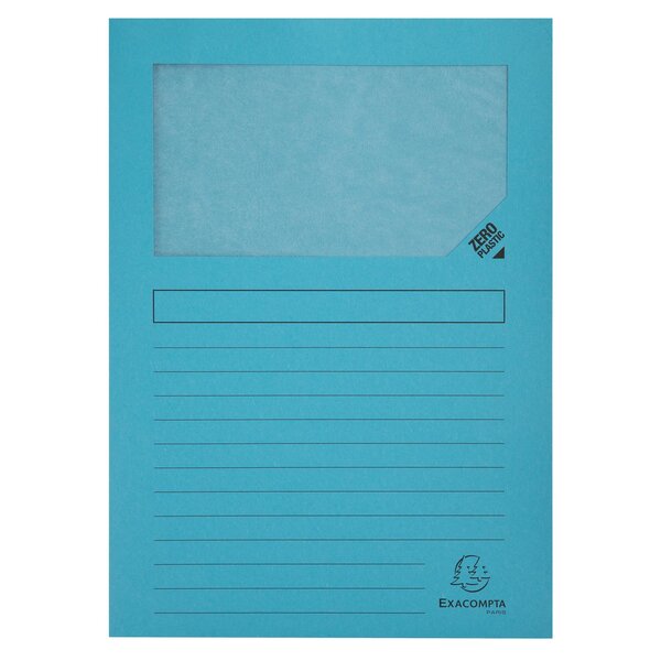 Paquet De 100 Chemises À Fenetre Forever - 22x31cm - Bleu Clair - X 4 - Exacompta