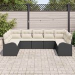 vidaXL Ensemble de Canapés avec coussin 9 Pièces Noir Poly Rattan