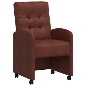 vidaXL Chaises de Salle à Manger avec Roues 2 pc Simili cuir