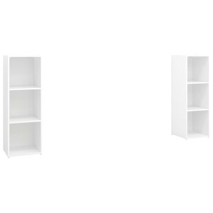 vidaXL Meubles TV 2 Pièces Blanc 107x35x37 cm Bois d'ingénierie