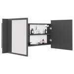 Vidaxl armoire de salle de bain à miroir led gris 100x12x45 acrylique
