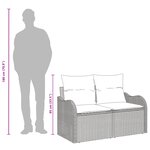 Canapé de jardin 2 places vidaXL avec rangement et coussins en poly rattan beige
