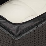 vidaXL Salon de jardin 7 Pièces avec coussins noir résine tressée
